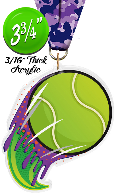 Tennis Splatters Colorix-M Acrylic Medal