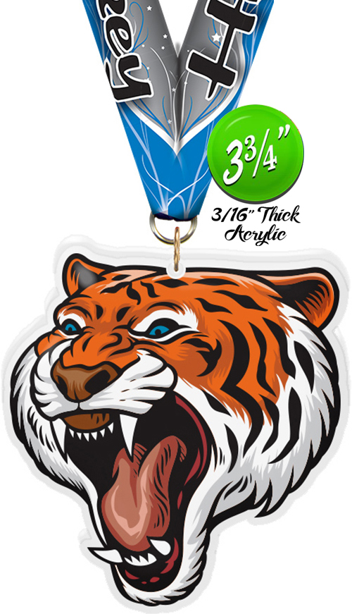 Tiger Mascot Colorix-M Acrylic Medal