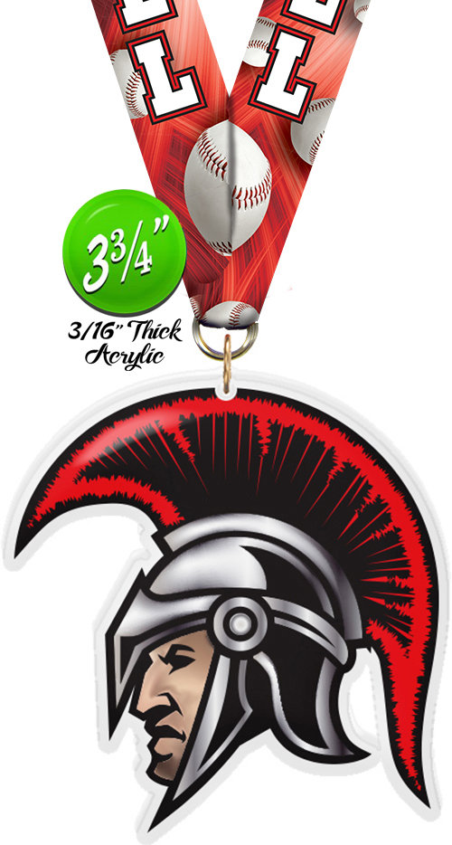 Trojan Mascot Colorix-M Acrylic Medal