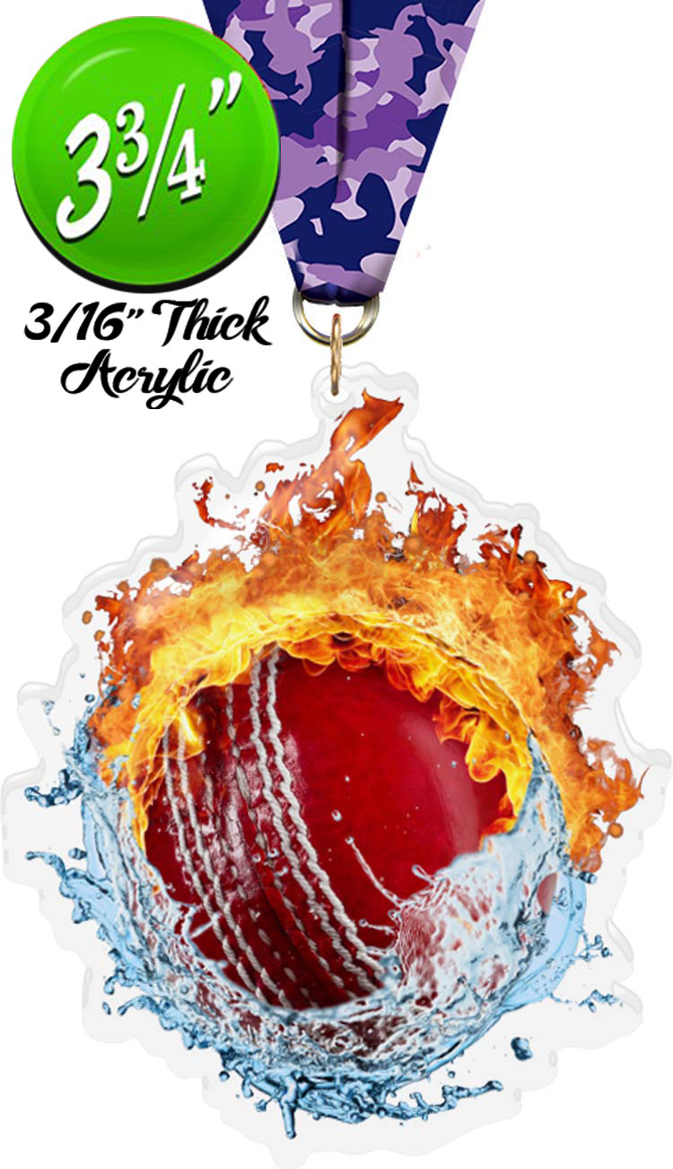 Fire & Water Cricket Colorix-M Acrylic Medal