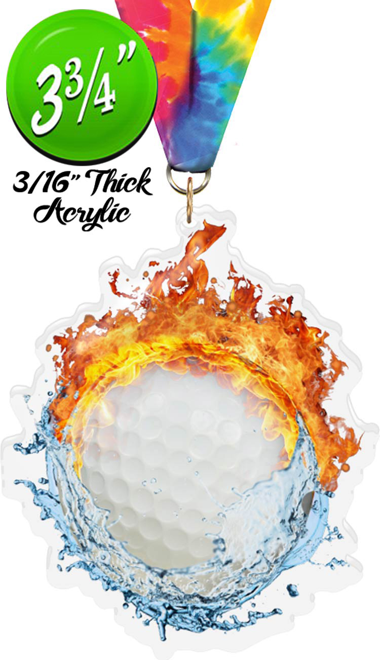 Fire & Water Golf Colorix-M Acrylic Medal