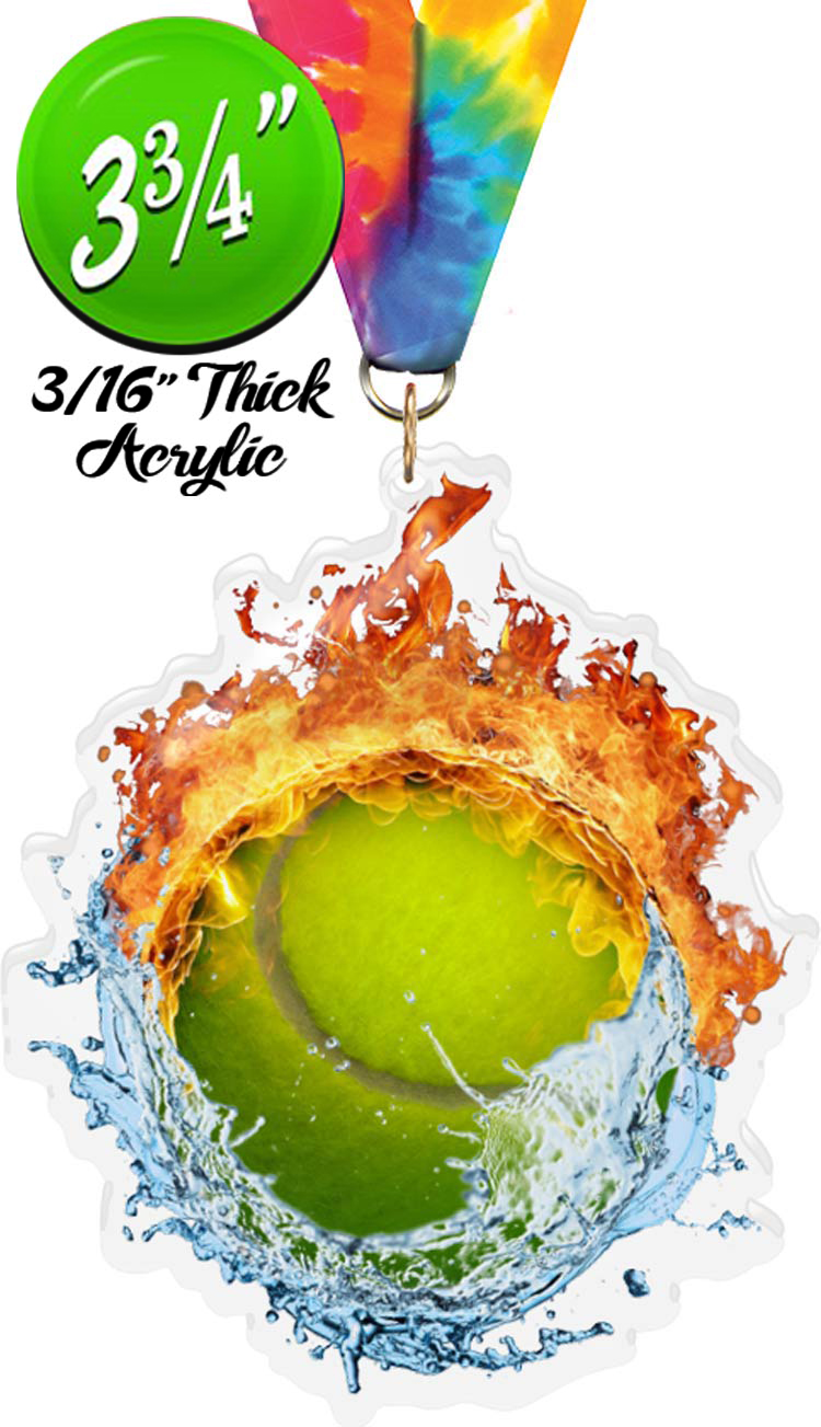 Fire & Water Tennis Colorix-M Acrylic Medal