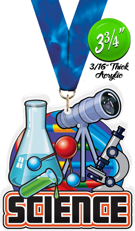 Science Colorix-M Acrylic Medal - 3.75 inch