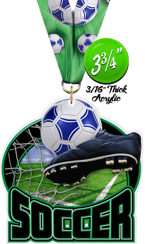 Soccer Colorix-M Acrylic Medal - 3.75 inch
