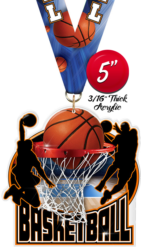 Basketball Colorix-M Acrylic Medal