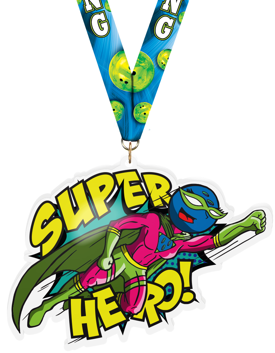  Exclusive Bowling Female Super Hero 5-Inch Colorix-M Acrylic Medal