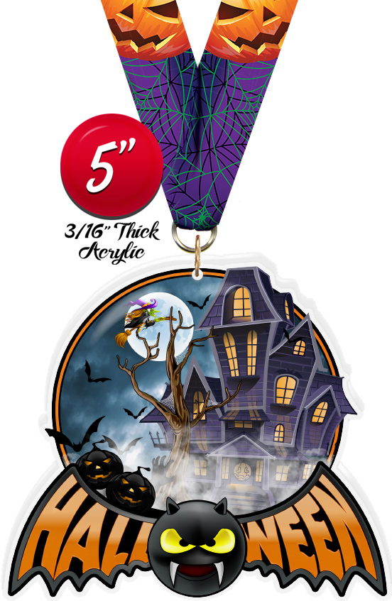 Halloween Bat Colorix-M Acrylic Medal