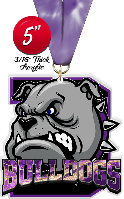 Bulldogs Mascot Colorix-M Acrylic Medal