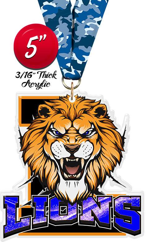 Lions Mascot Colorix-M Acrylic Medal