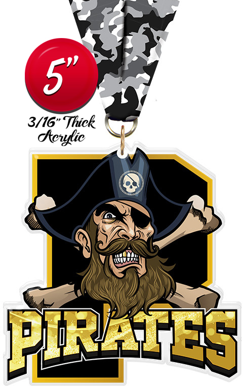 Pirates Mascot Colorix-M Acrylic Medal