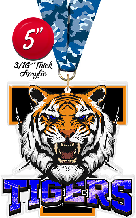 Tigers Mascot Colorix-M Acrylic Medal