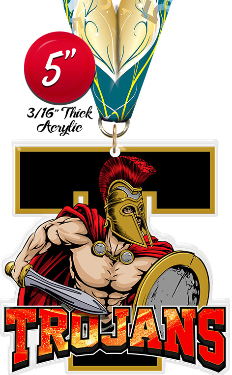 Trojans Mascot Colorix-M Acrylic Medal