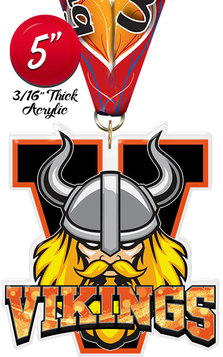 Vikings Mascot Colorix-M Acrylic Medal