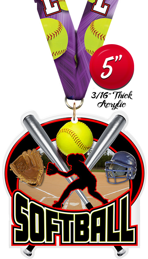 Softball Colorix-M Acrylic Medal