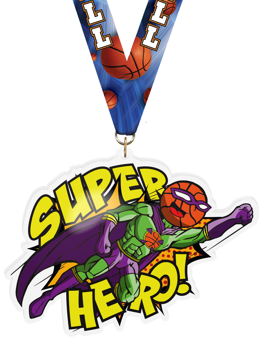  Exclusive Basketball Male Super Hero 5-Inch Colorix-M Acrylic Medal
