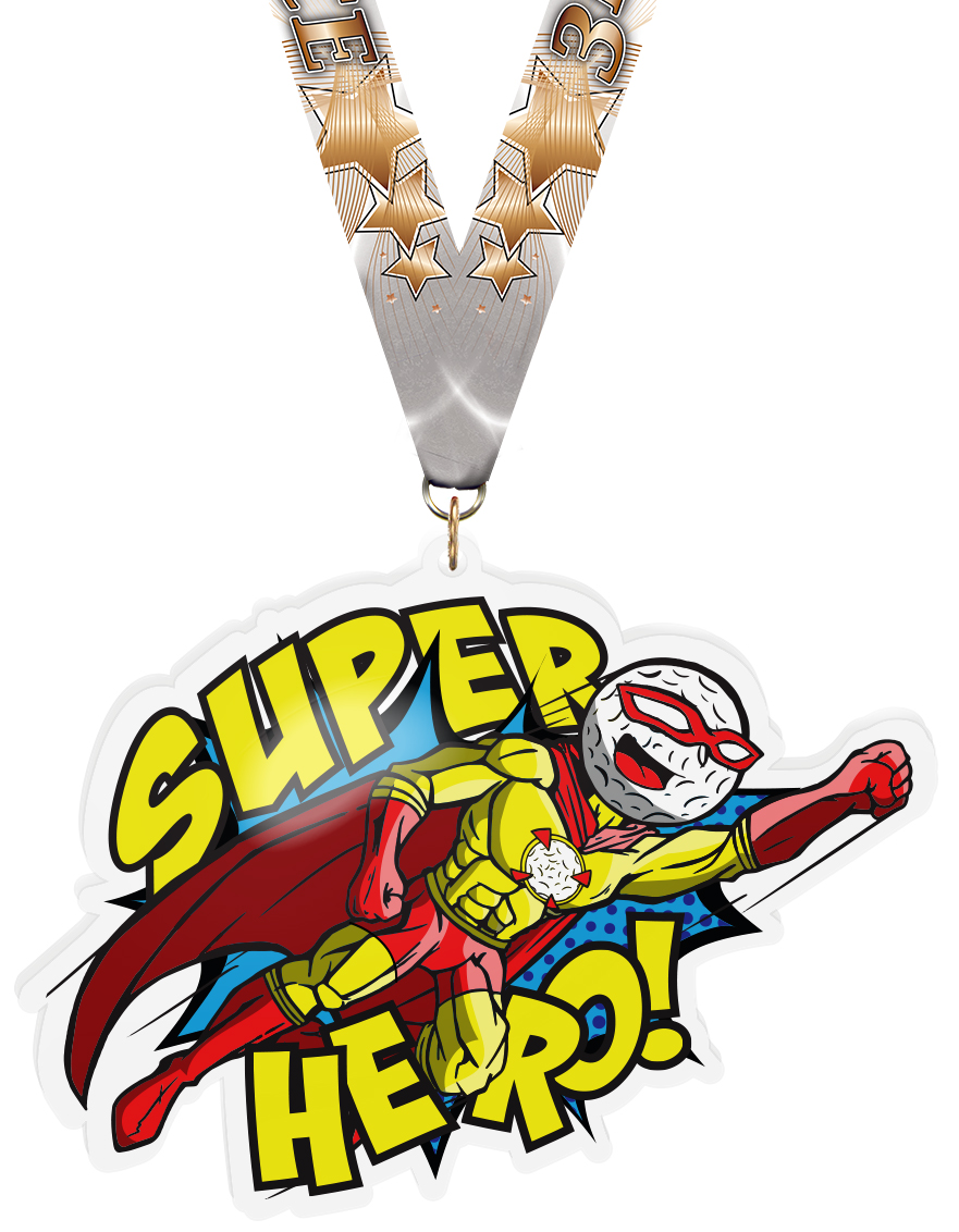  Exclusive Golf Male Super Hero 5-Inch Colorix-M Acrylic Medal