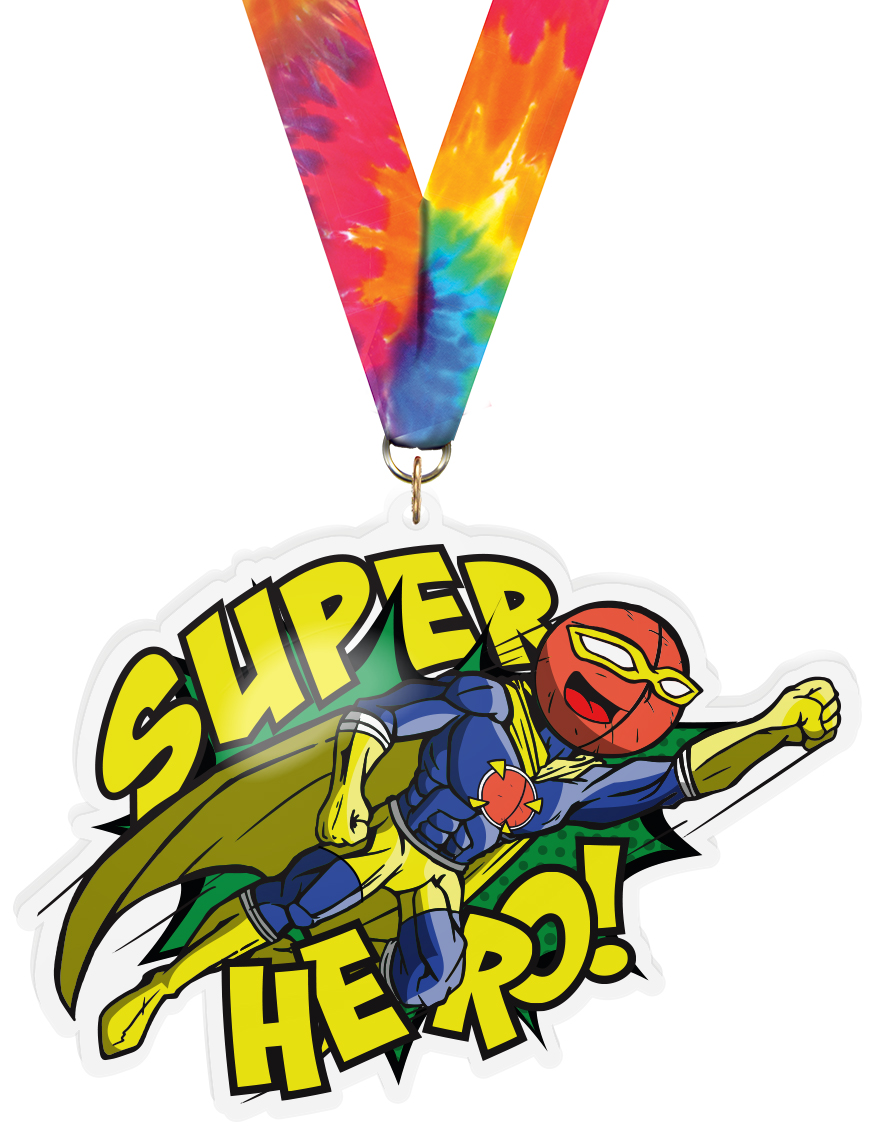  Exclusive Lacrosse Male Super Hero 5-Inch Colorix-M Acrylic Medal