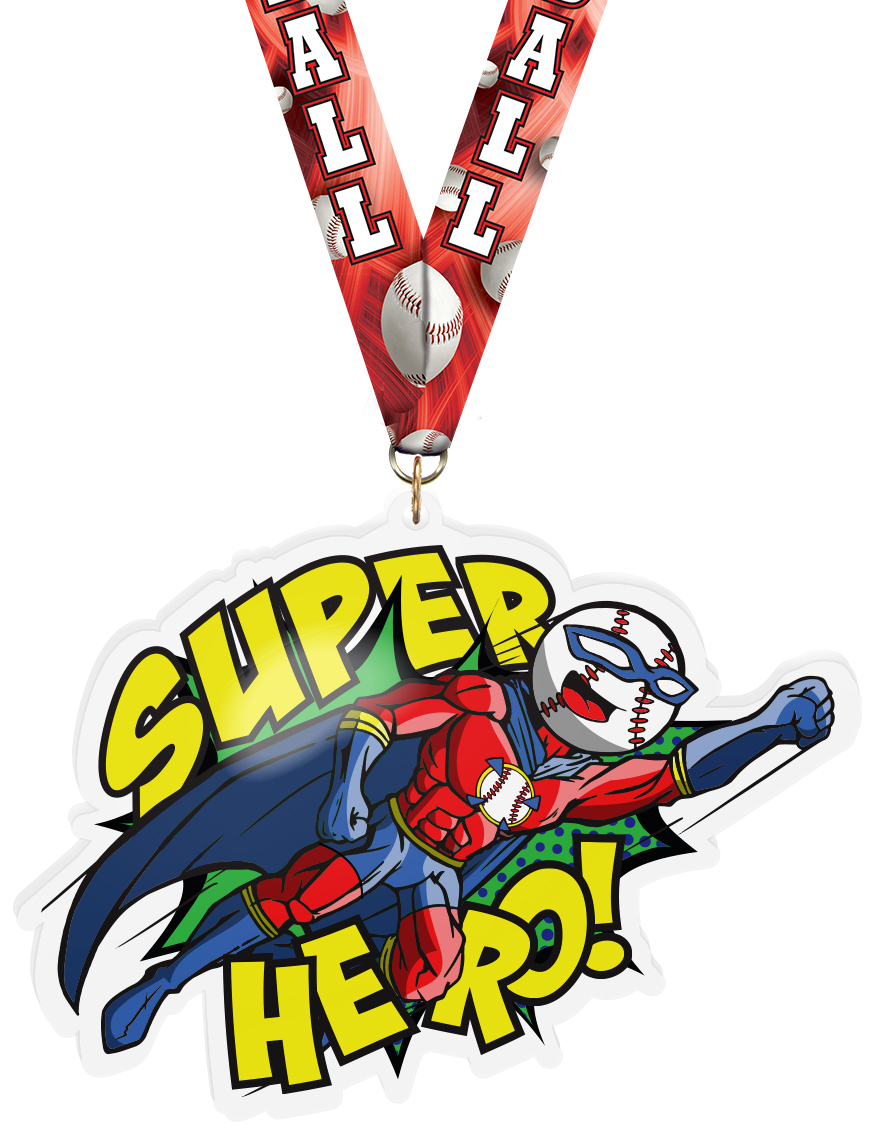  Exclusive Softball Male Super Hero 5-Inch Colorix-M Acrylic Medal