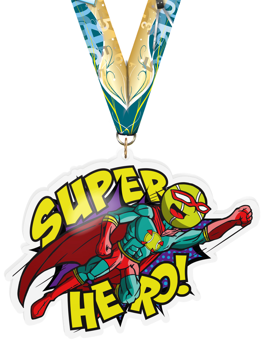  Exclusive Tennis Male Super Hero 5-Inch Colorix-M Acrylic Medal