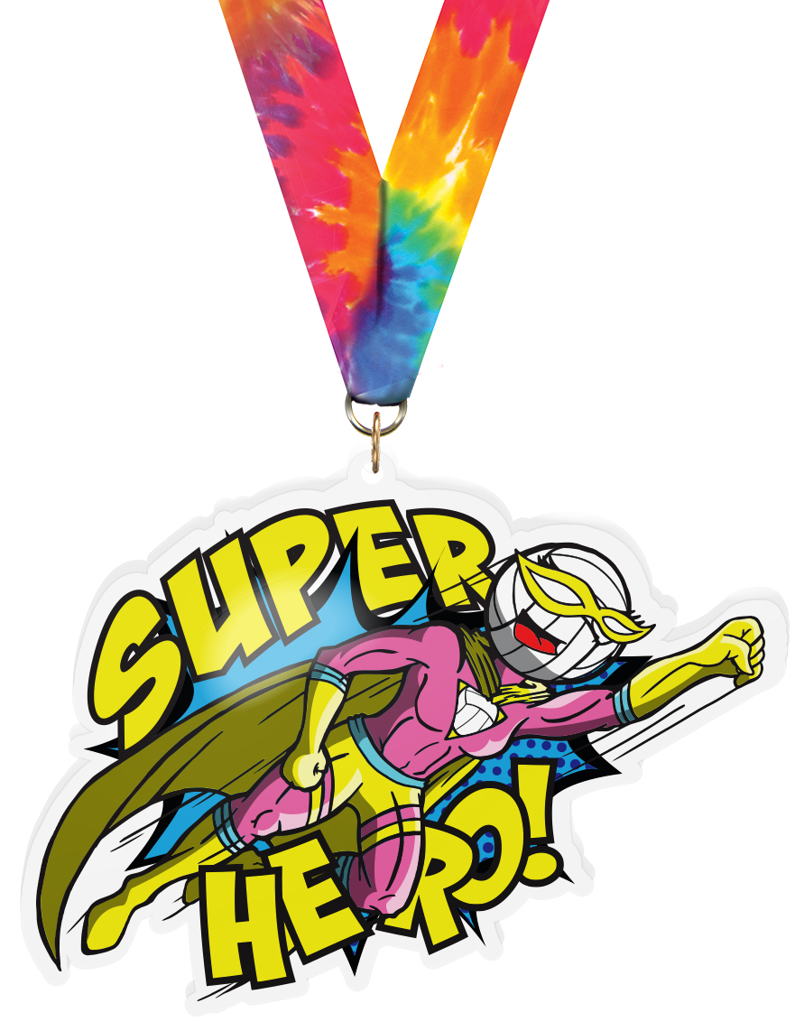  Exclusive Volleyball Female Super Hero 5-Inch Colorix-M Acrylic Medal