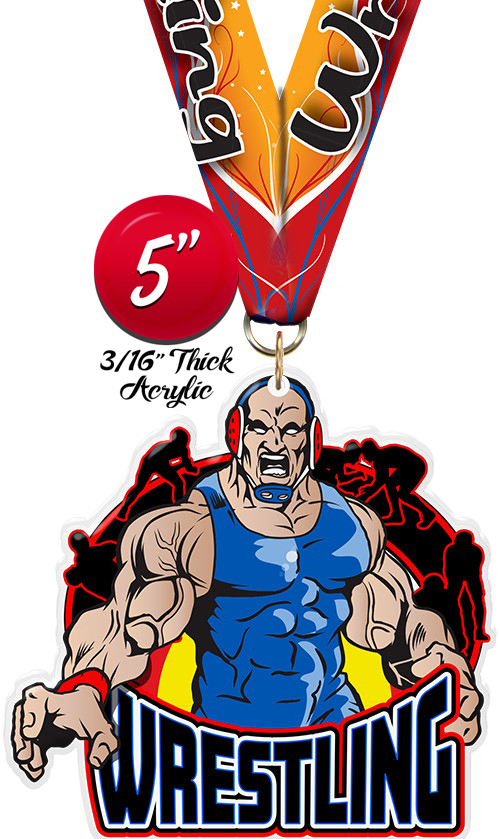 Wrestling Colorix-M Acrylic Medal
