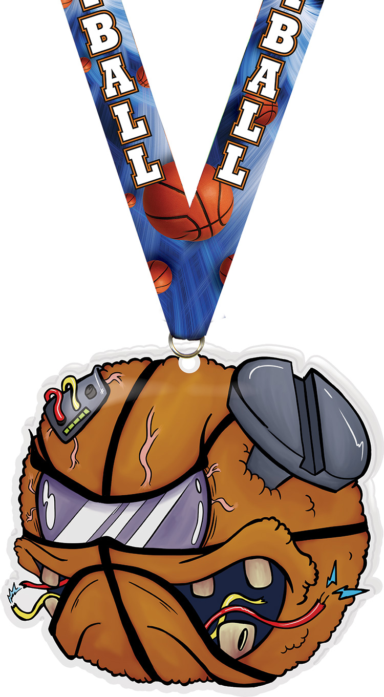 Basketball Zomball Colorix-M Acrylic Medal - 5 inch