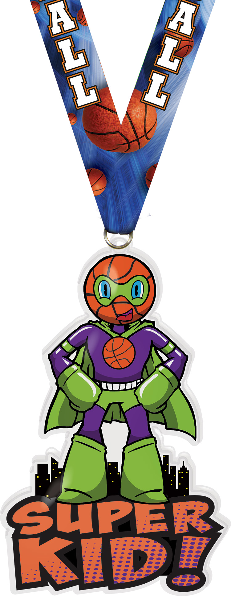 Exclusive Basketball Super Kid Acrylic Medal- 6 inch