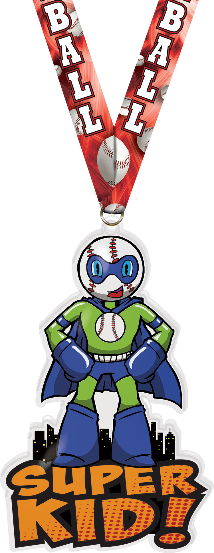 Exclusive Baseball Super Kid Acrylic Medal- 6 inch
