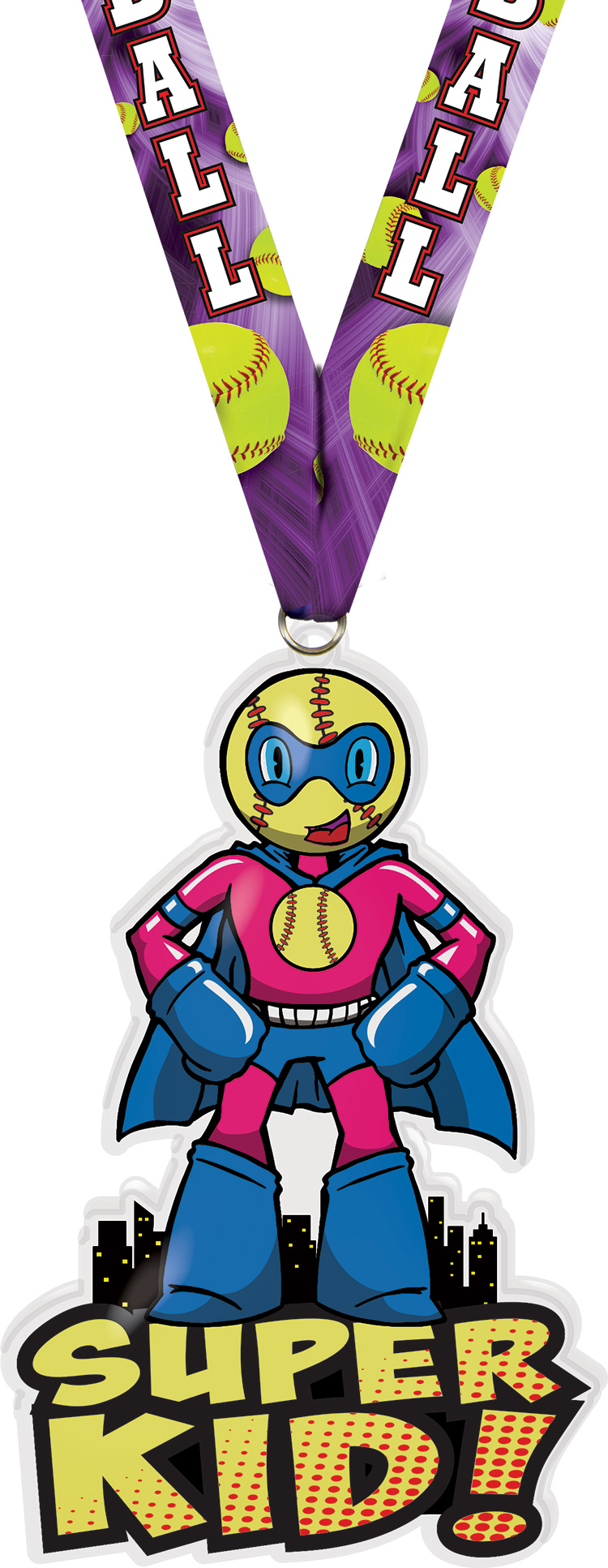 Exclusive Softball Super Kid Acrylic Medal- 6 inch
