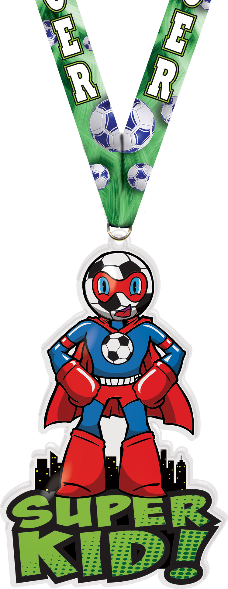 Exclusive Soccer Super Kid Acrylic Medal- 6 inch