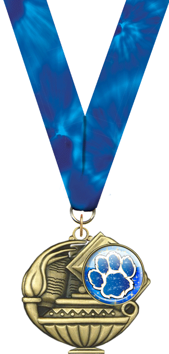 Paw Blue & White Insert Academic Medal