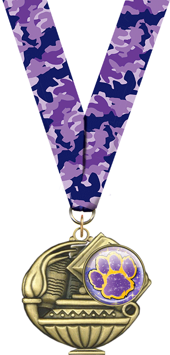 Paw Purple & Gold Insert Academic Medal