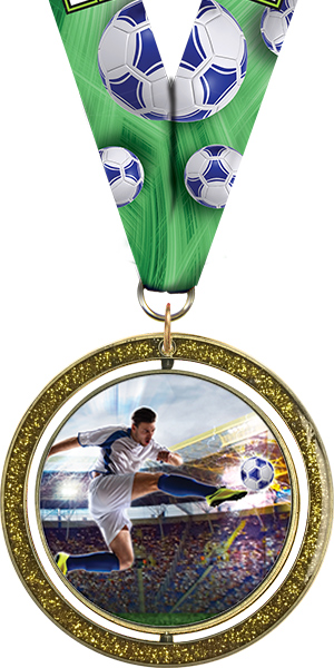 Exclusive Spinning Insert Medal with Glitter Edge