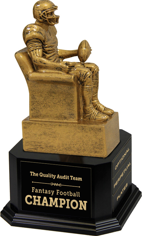 Gold Finish Armchair Fantasy Football Sculpture on Monument Base 3