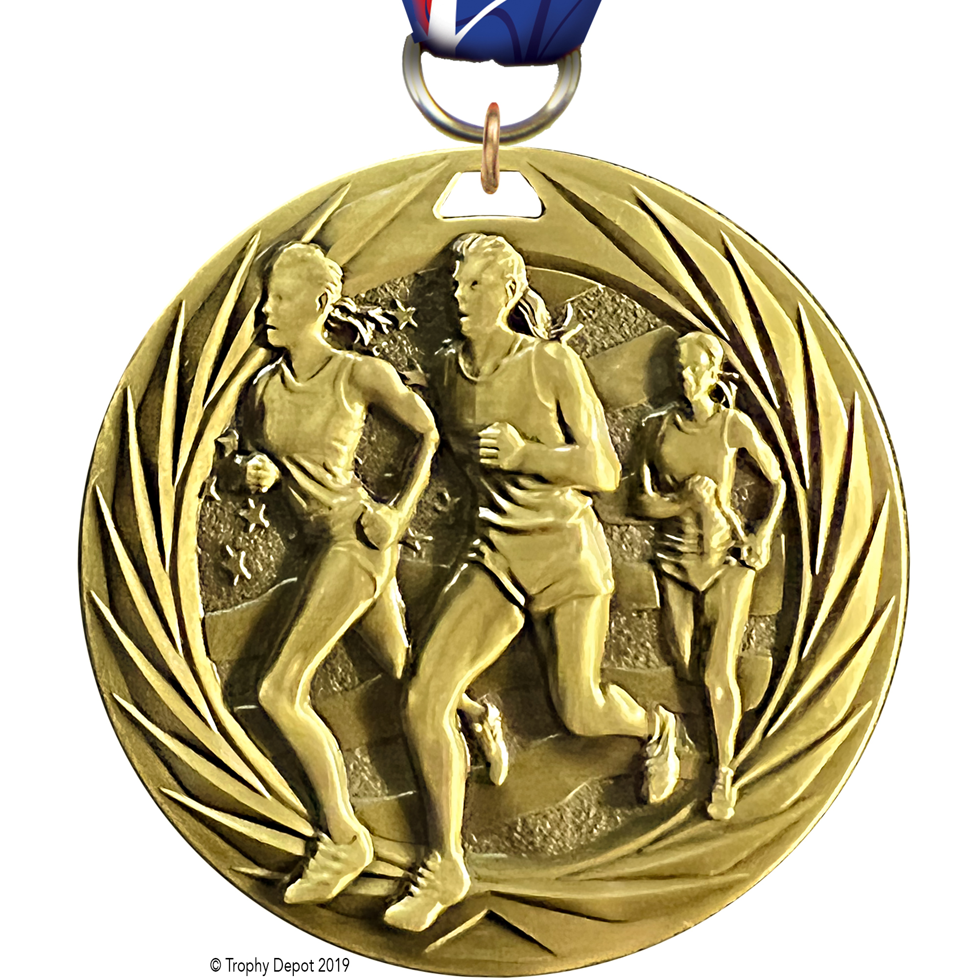 Cross Country Running Female 2.75 inch Blade 3D Diecast Medal