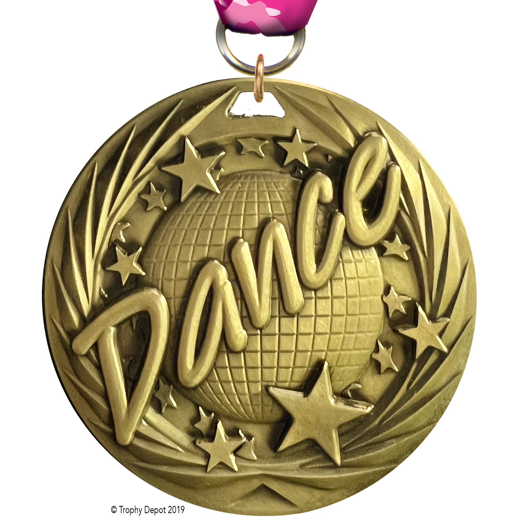 Dance Mirror Ball 2.75 inch Blade 3D Diecast Medal