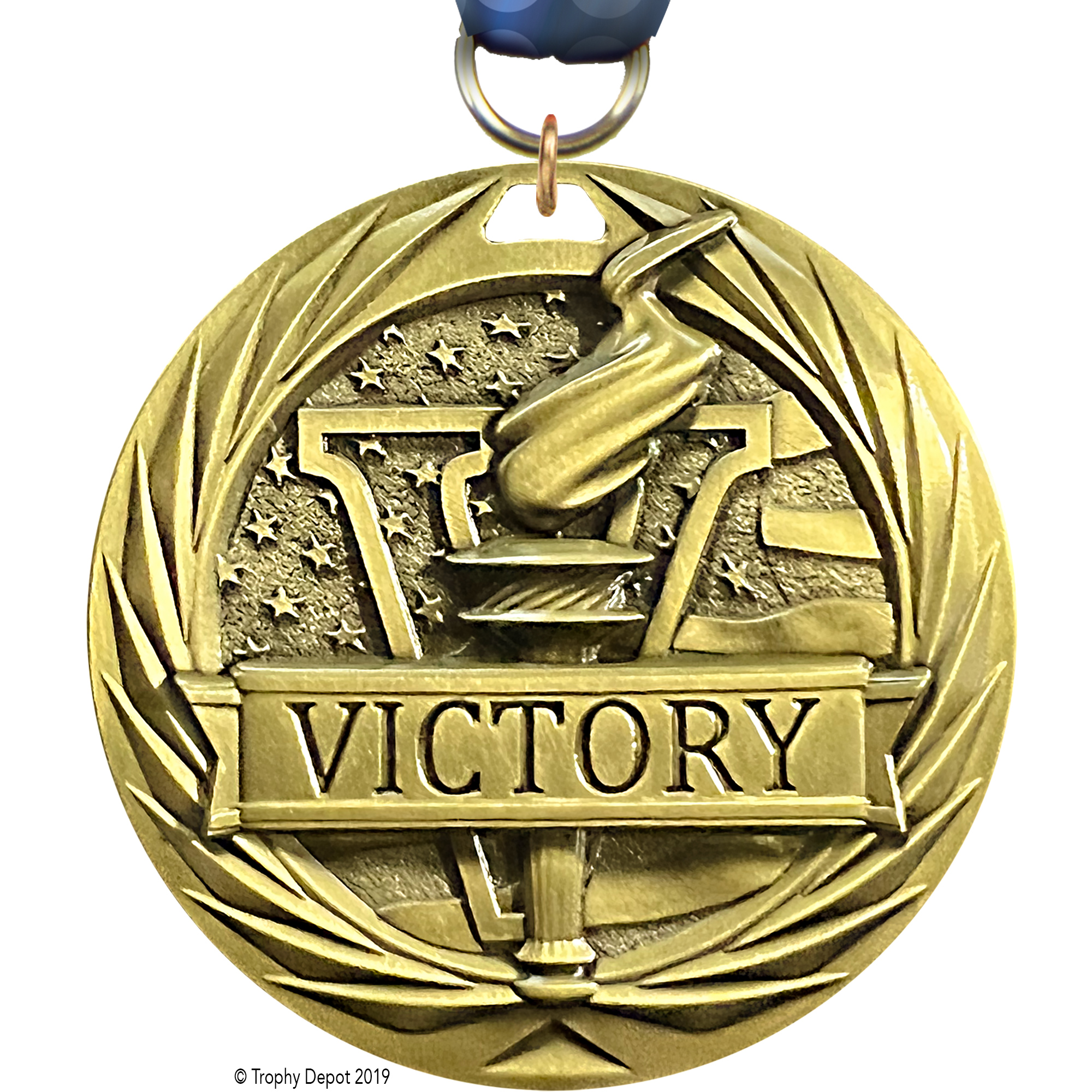 Victory Torch 2.75 inch Blade 3D Diecast Medal