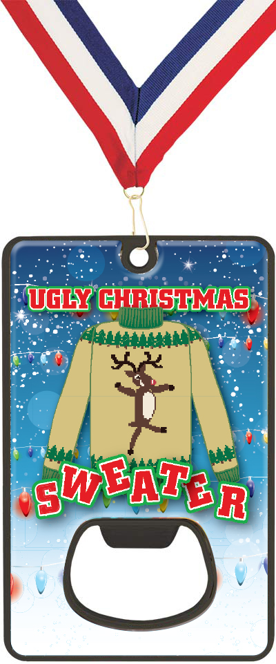 Bottle Opener with Magnetic Back- Ugly Sweater Christmas Party