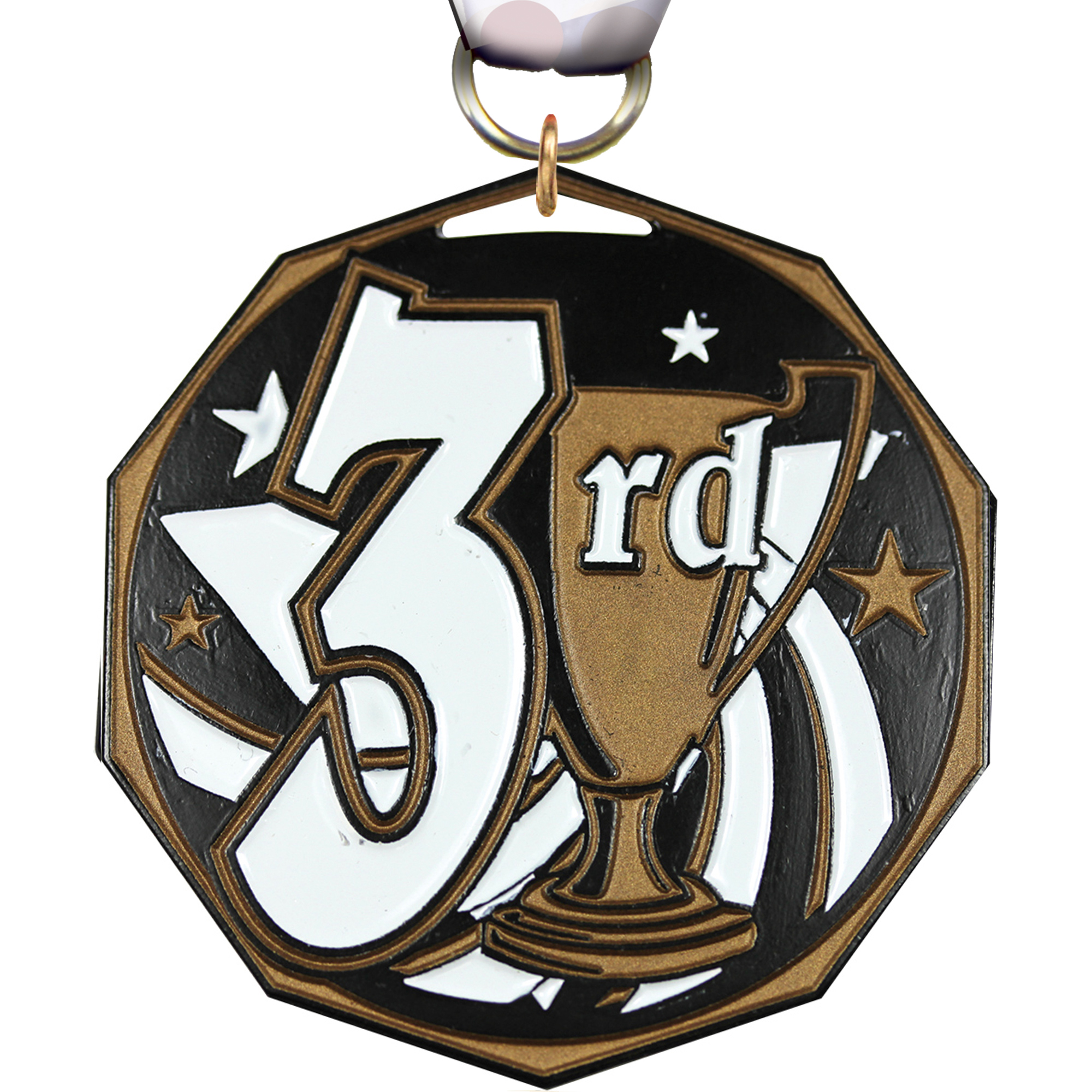 3rd Place Decagon Painted Medal
