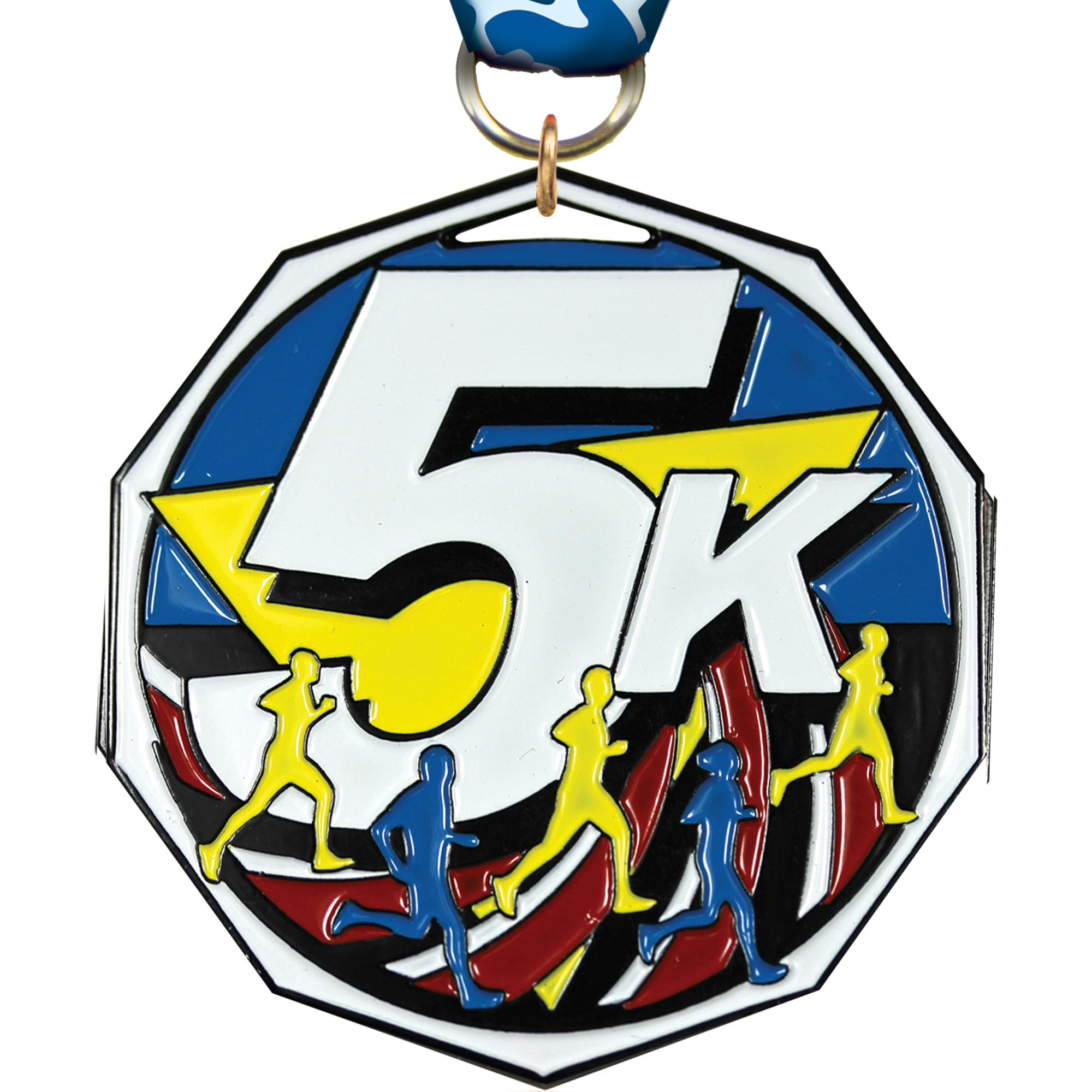 5K Decagon Painted Medal
