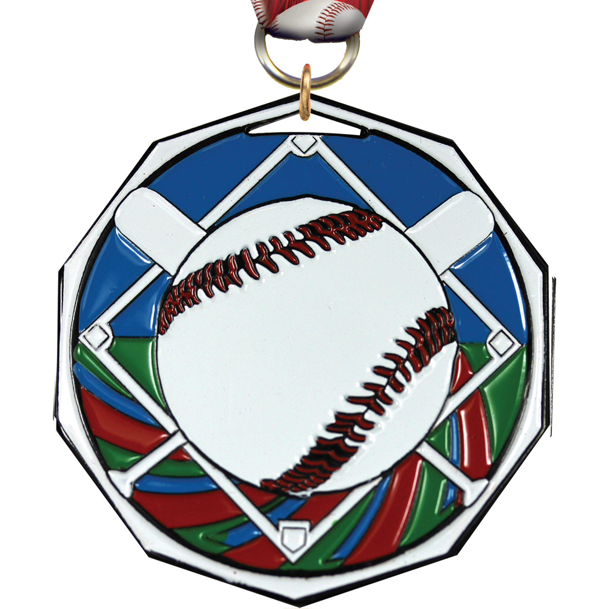 Baseball Decagon Painted Medal