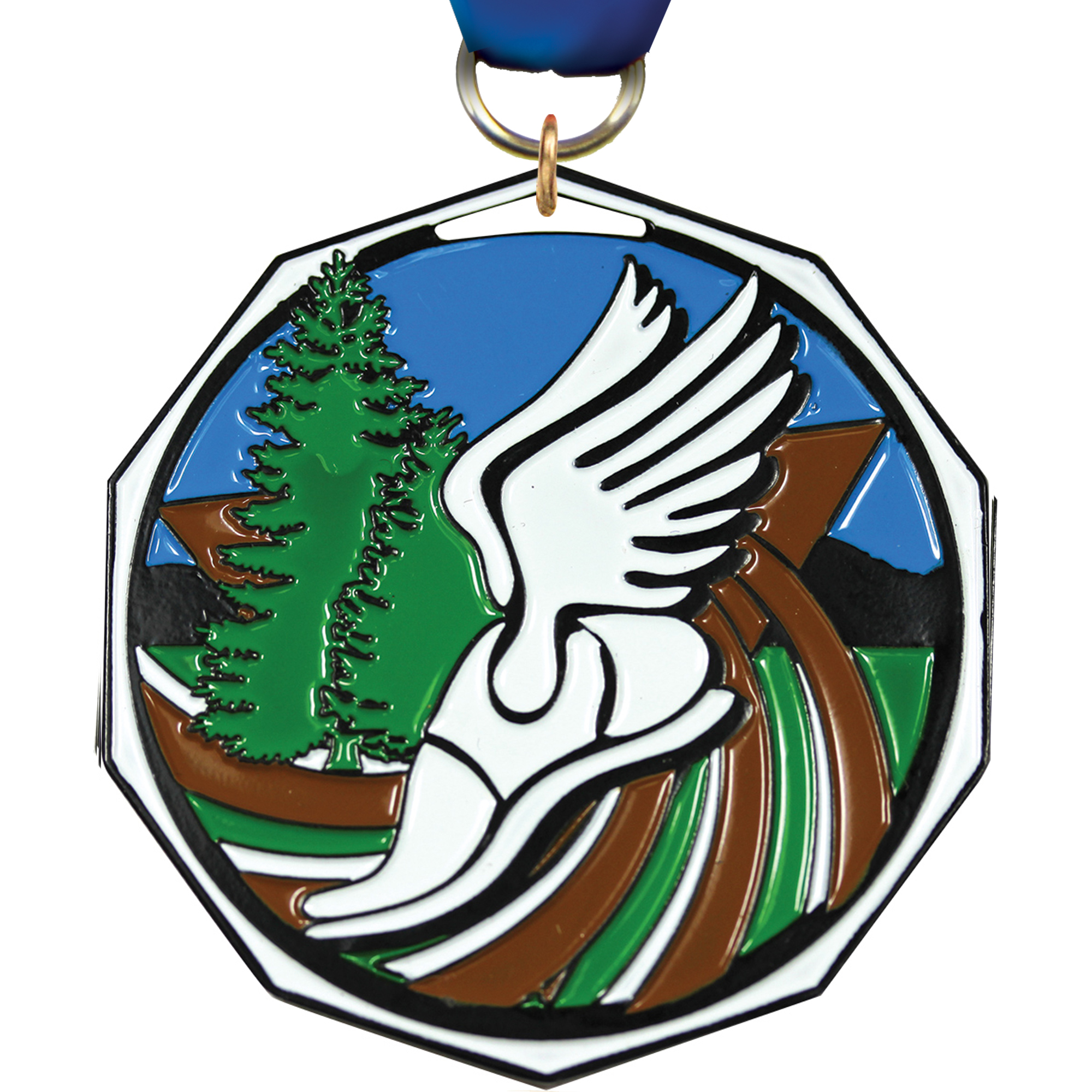 Cross Country Decagon Painted Medal