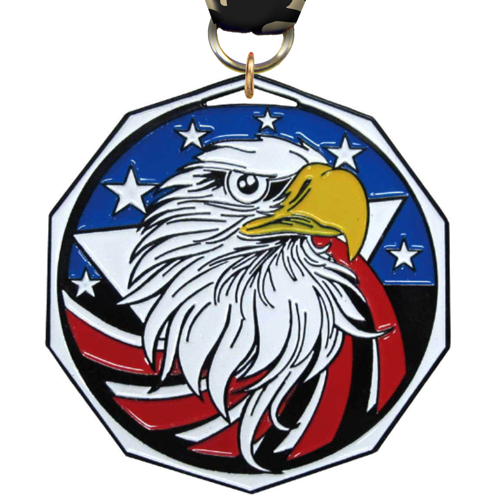 Eagle Decagon Painted Medal