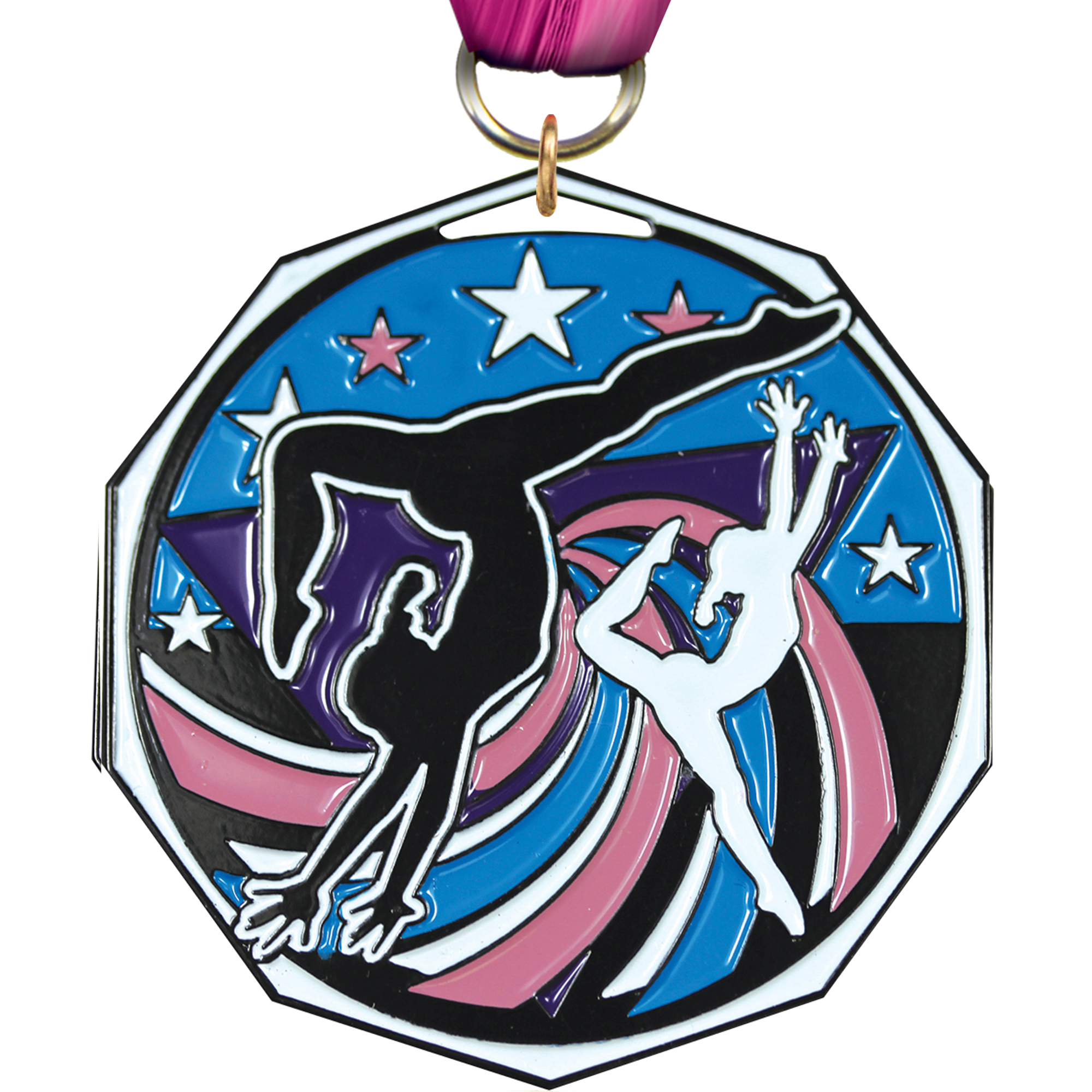 Gymnastics Decagon Painted Medal