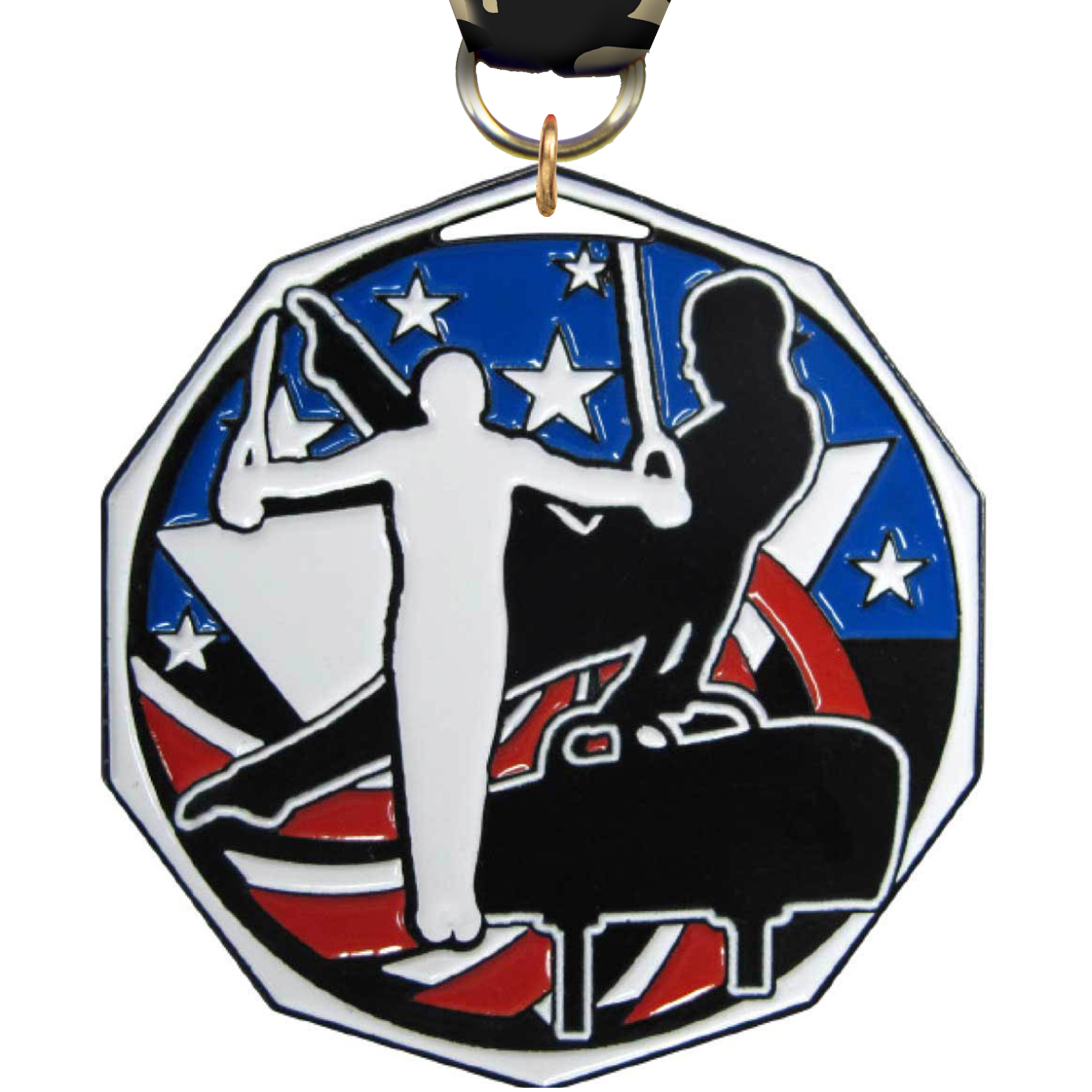 Gymnastics Male Decagon Painted Medal