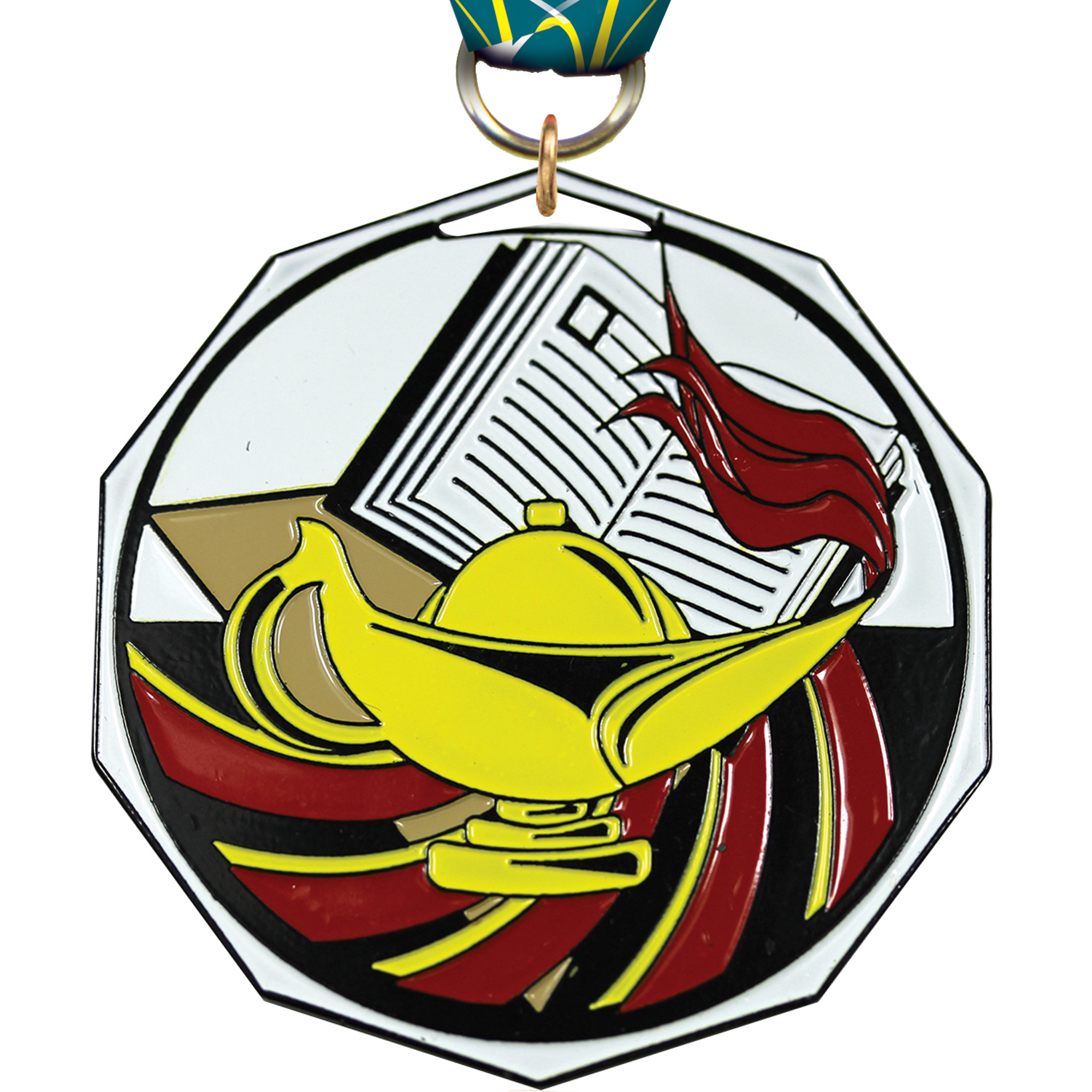 Knowledge Decagon Painted Medal