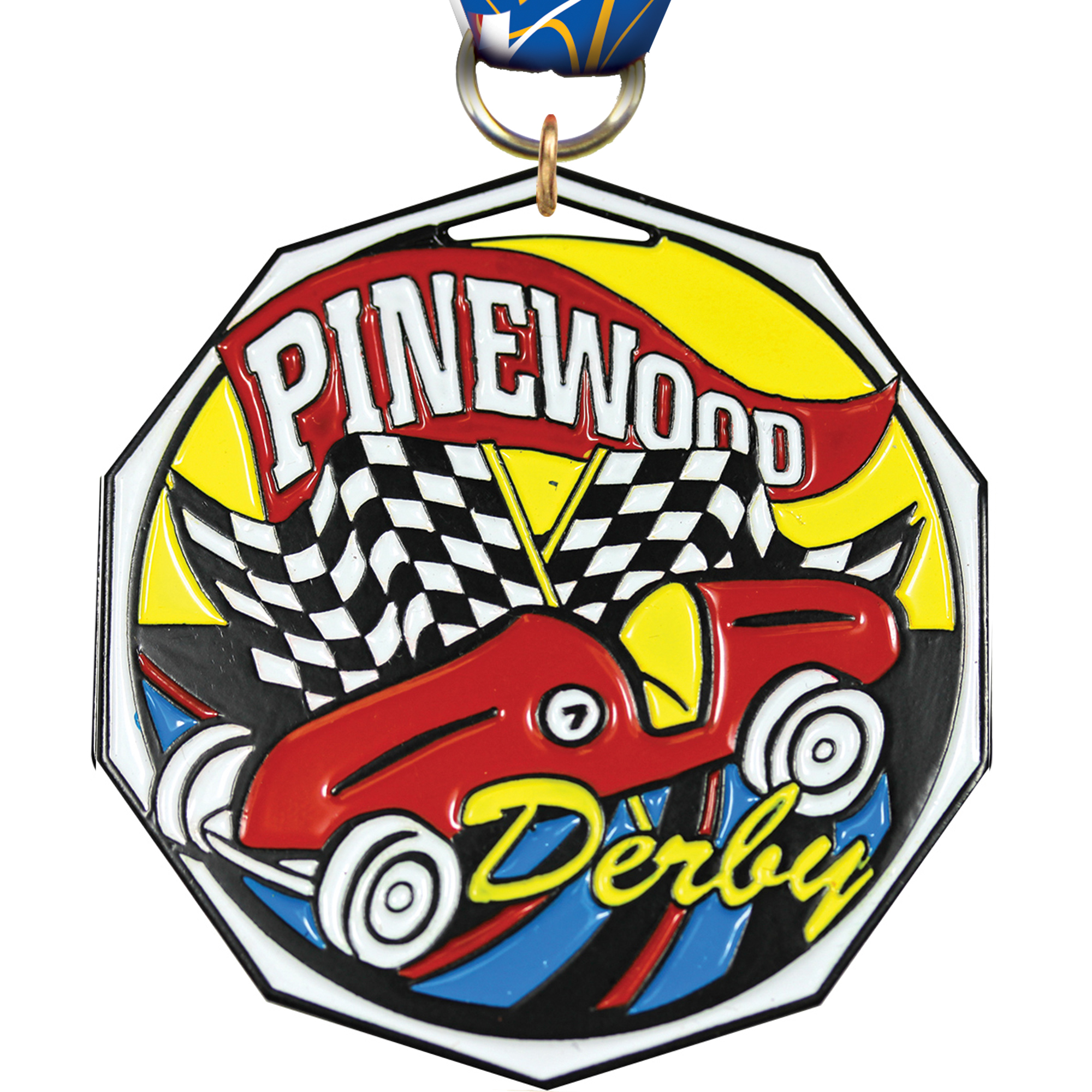 Derby Decagon Painted Medal