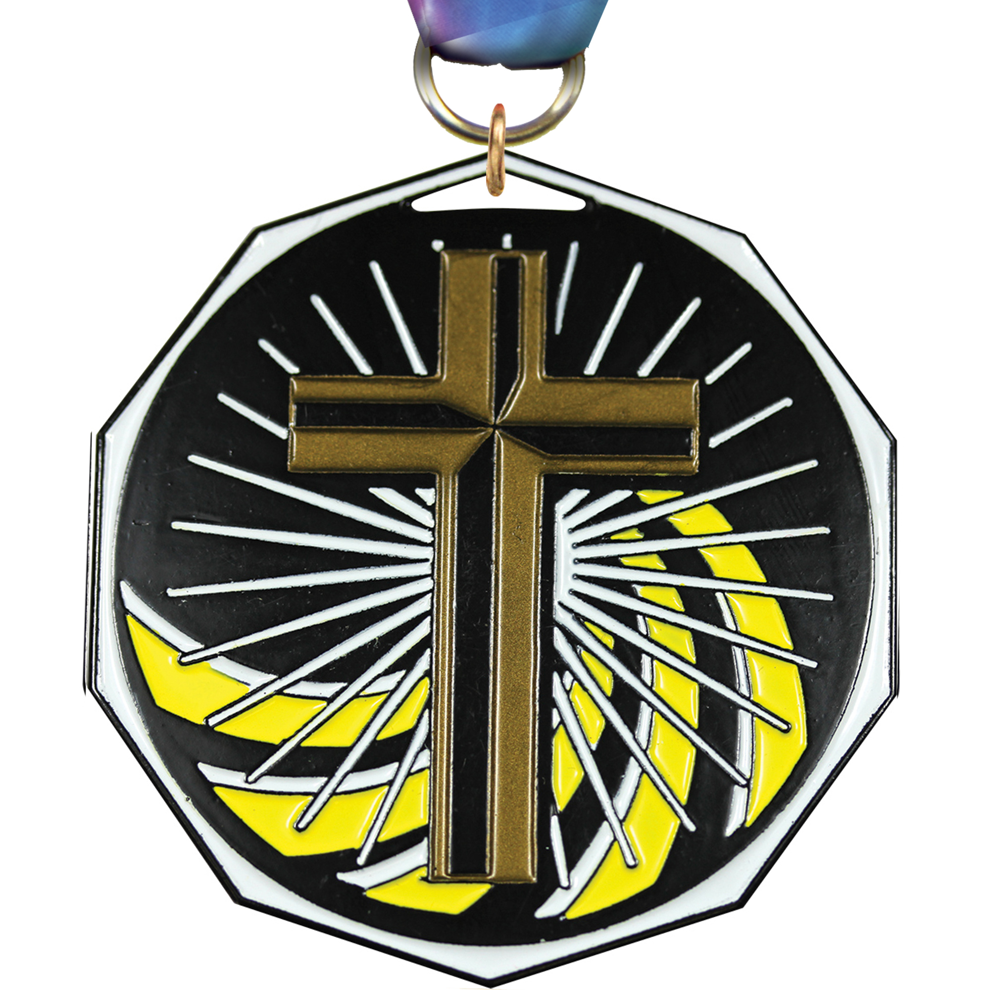 Religion Decagon Painted Medal