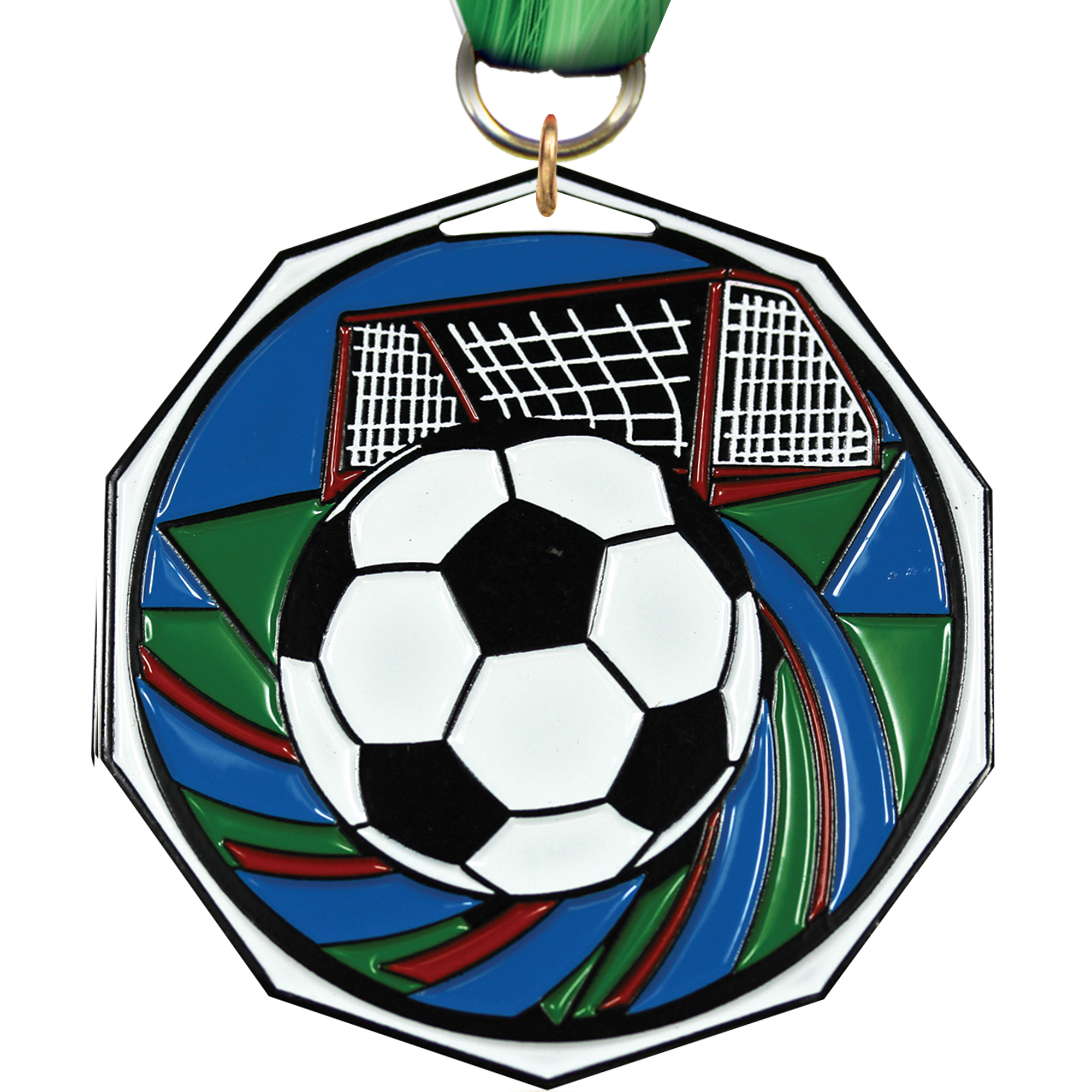 Soccer Decagon Painted Medal