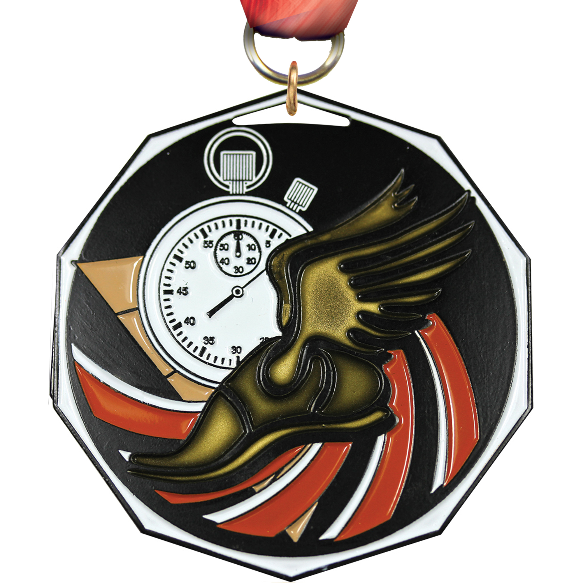 Track Decagon Painted Medal